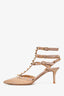 Valentino Nude/Mauve Patent Rockstud Kitten Heels Size 37