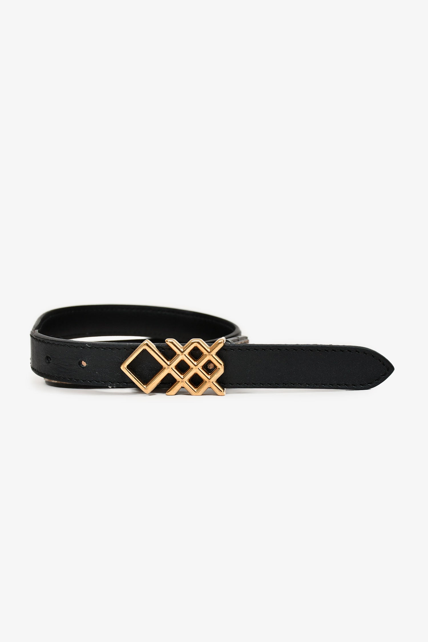 Burberry Black Haymarket Leather Belt Size 30/75 – Mine & Yours display picture 1