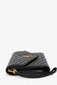 Saint Laurent 2021 Black Leather Chevron Quilted Cassandra Clutch