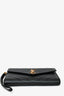 Saint Laurent 2021 Black Leather Chevron Quilted Cassandra Clutch