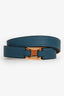 Hermes Teal Leather Chamonix Rivale Double Tour Bracelet