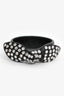 Saint Laurent Black Leather Studded Bow Bracelet
