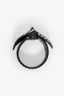 Saint Laurent Black Leather Studded Bow Bracelet