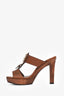 Gucci Vintage Brown Leather 1973 GG Wooden Heels Size 38