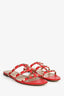 Valentino Red Leather Rockstud Sandals Size 38