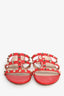 Valentino Red Leather Rockstud Sandals Size 38