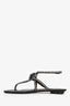 Rene Caovilla Black/Gold Crystal Rose Sandals Size 38