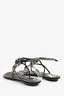 Rene Caovilla Black/Gold Crystal Rose Sandals Size 38