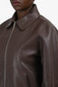 Louis Vuitton Brown Grained Bull Leather Zip Jacket Size 50