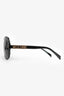 Moschino Black Acrylic Silver Logo Sunglasses