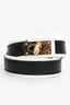 Givenchy Black/White Leather Double Wrap Shark Bracelet