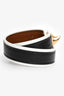Givenchy Black/White Leather Double Wrap Shark Bracelet