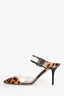 Aquazzura Cheetah Print Pony Hair 'Optic 85' Pointed Toe Mules Size 38.5
