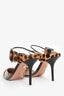 Aquazzura Cheetah Print Pony Hair 'Optic 85' Pointed Toe Mules Size 38.5
