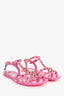 Valentino Pink Rubber Rockstud Sandals Size 38