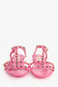 Valentino Pink Rubber Rockstud Sandals Size 38