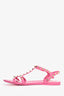 Valentino Pink Rubber Rockstud Sandals Size 38