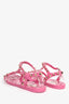 Valentino Pink Rubber Rockstud Sandals Size 38
