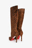 Christian Louboutin Leopard Ponyhair Heeled Boots Size 39