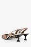 Burberry Beige Novacheck Kitten Heel Slingbacks Size 38