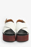Marni White Leather Criss Cross Platform Sandals Size 37