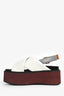 Marni White Leather Criss Cross Platform Sandals Size 37