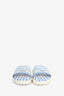 Christian Dior Blue Gingham Canvas Logo Slides SIze 37.5