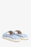 Christian Dior Blue Gingham Canvas Logo Slides SIze 37.5