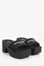 Alexander Wang Black Logo Platform Slides Size 37