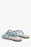 Valentino Blue Shimmer Rockstud ' Cage' Sandals Size 38