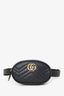 Gucci Black Chevron Leather Marmont Belt Bag