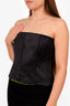 Guizio Black Satin Corset Top Size XL