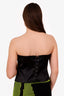Guizio Black Satin Corset Top Size XL