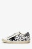 Golden Goose White/Black Animal Print Leather Super Star Sneaker Size 38