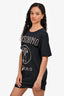 Moschino Couture Black/ Silver Studded Logo Shift Dress Size 2