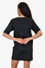 Moschino Couture Black/ Silver Studded Logo Shift Dress Size 2