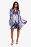 Gucci Spring 2009 Blue/Beige Tropical Print Mini Dress Est. Size S