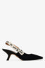 Christian Dior Black Fabric J'Adior Slingback Heels Size 35.5