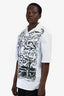 Alexander McQueen White/Black Pattern Logo Button-Up Shirt Size 50 Mens