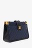 Pre-Loved Chanel™ 2014-15 Navy/Black Quilted Lambskin Elegant Tote