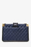 Pre-Loved Chanel™ 2014-15 Navy/Black Quilted Lambskin Elegant Tote