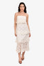 Zimmerman White Lace Tiered Midi Dress Size 1