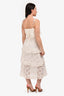 Zimmerman White Lace Tiered Midi Dress Size 1