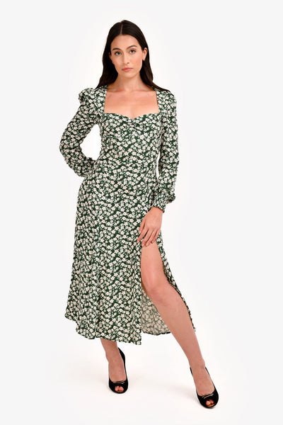 reformation green and white dress Reformation Green and White Size 4 Dress