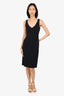Elie Tahari Black V- Neck Sleeveless Midi Dress Size 2
