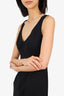 Elie Tahari Black V- Neck Sleeveless Midi Dress Size 2