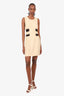 Nomia Beige/Black Silk/Mesh Panel Detail Sleeveless Mini Dress Size 8