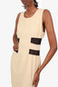 Nomia Beige/Black Silk/Mesh Panel Detail Sleeveless Mini Dress Size 8