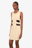 Nomia Beige/Black Silk/Mesh Panel Detail Sleeveless Mini Dress Size 8