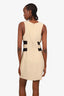 Nomia Beige/Black Silk/Mesh Panel Detail Sleeveless Mini Dress Size 8